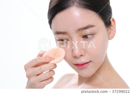 美容，護膚，美容，20多歲，女孩，海綿，粉底 37299022