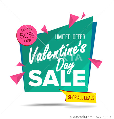 Valentine s Day Sale Banner Vector. Website 37299927