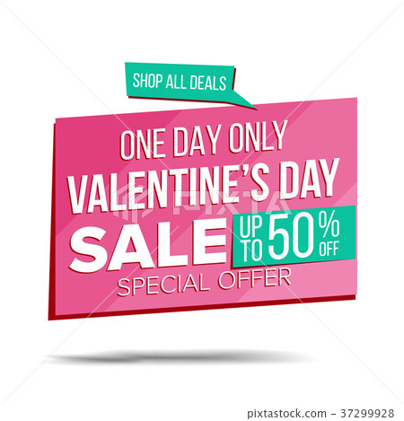 Valentine s Day Sale Banner Vector. Discount Up To 37299928
