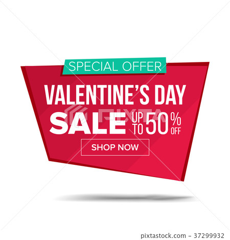 Valentine s Day Sale Banner Vector. Advertising Valentine s Day Sale Banner Vector. Advertising 37299932
