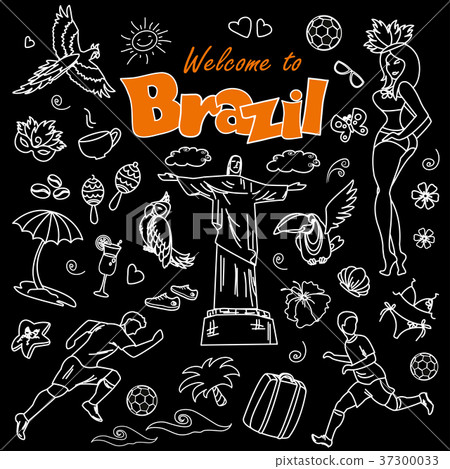 Big cartoon set of Brazilian templates Big cartoon set of Brazilian templates 37300033