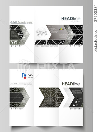 Tri-fold brochure business templates on both sides 37300384