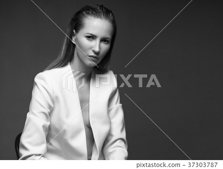 sexy fashion model with long hair, young European 37303787