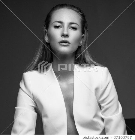 sexy fashion model with long hair, young European sexy fashion model with long hair, young European 37303797