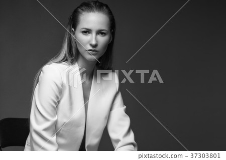 sexy fashion model with long hair, young European 37303801