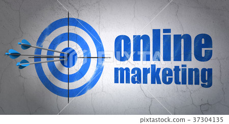 Marketing concept: target and Online Marketing on 37304135