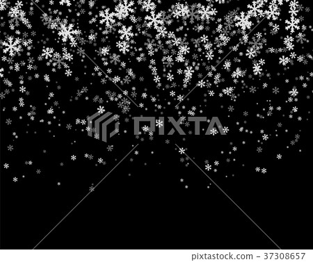 Snowfall on black background. Snowfall on black background. 37308657