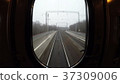 View from window of last moving train carriage or 37309006
