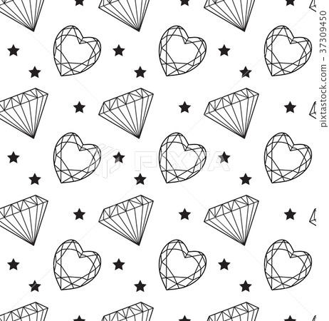 Diamond seamless pattern, line, sketch, doodle 37309450