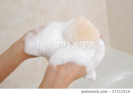 Bathroom soap and foam image Bathroom soap and foam image 37311019