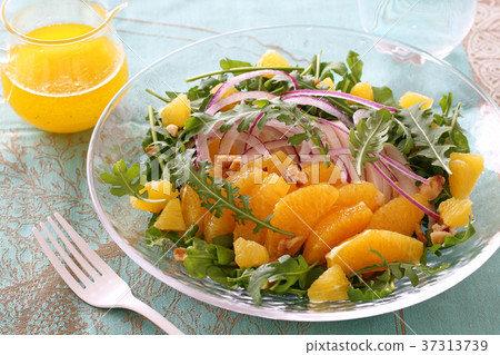 Arugula orange chicken breast meat summer salad 37313739