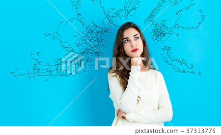 Young woman in a thoughtful pose 37313775