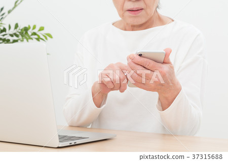 Senior and computer Senior and computer 37315688