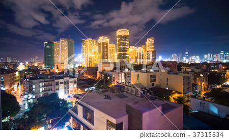 Time lapse view of Makati skyscrapers in Manila 37315834