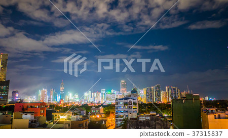 Time lapse view of Makati skyscrapers in Manila Time lapse view of Makati skyscrapers in Manila 37315837