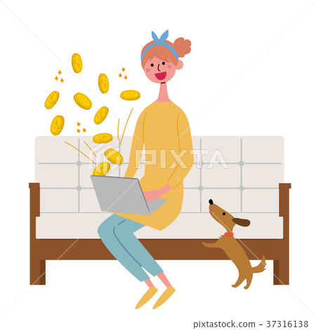PC point housewife illustration PC point housewife illustration 37316138