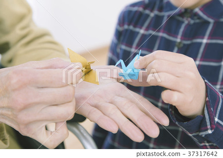 Origami Folding Grandma and Girl Body Parts Parts Cut Origami Folding Grandma and Girl Body Parts Parts Cut 37317642