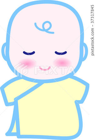 嬰兒可愛藍色黃色0歲的孩子 37317845