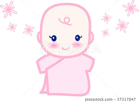 Baby cute pink flower 0 years old child 37317847