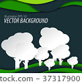 graphic design. forest paper style, 37317900