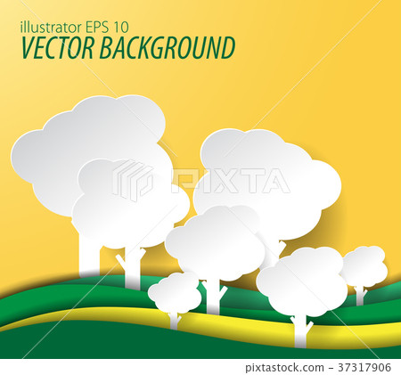 graphic design. forest paper style, 37317906