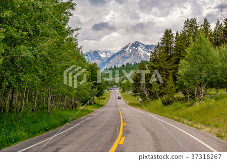 Highway in Grand Teton National Park 37318267