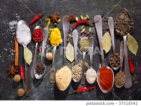 various herbs and spices for cooking 37318542
