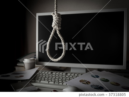 Overwork suicide head suspension suicide suicide SOS rope rope pressure overwork 37318805