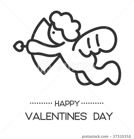 Cupid icon in line art style, Vector Cupid icon in line art style, Vector 37320358