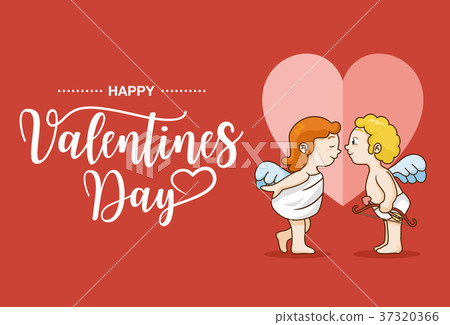 Illustration of cupid girl and cupid boy Illustration of cupid girl and cupid boy 37320366