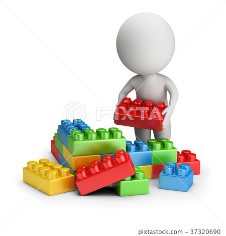 3d small people - toy blocks 3d small people - toy blocks 37320690