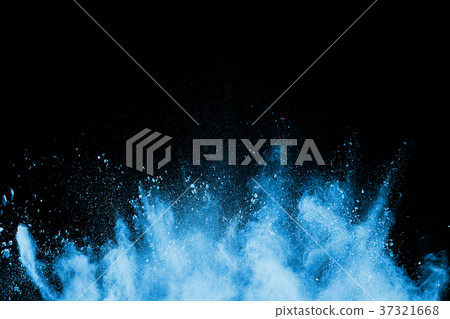 Freeze motion explosion of blue dust on a black Freeze motion explosion of blue dust on a black 37321668