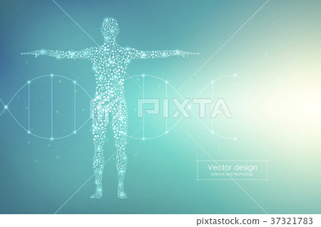 Vector human body with molecules DNA. Medicine Vector human body with molecules DNA. Medicine 37321783
