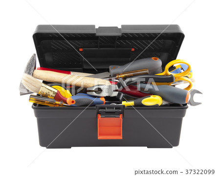 Open black toolbox with tools Open black toolbox with tools 37322099