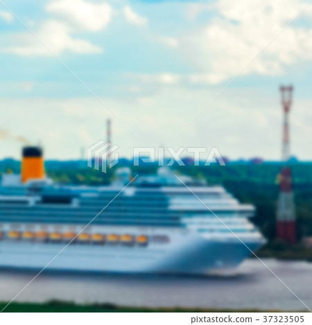White cruise liner - blurred image White cruise liner - blurred image 37323505