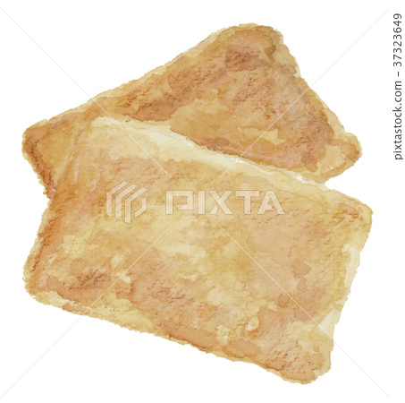 Two fried tofu [Hand-painted watercolor] White background Transparent background 37323649