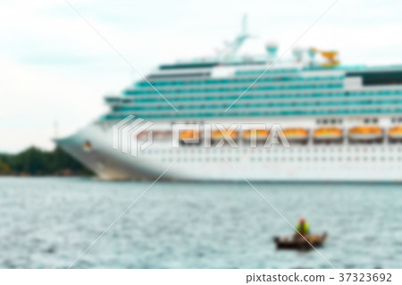 White cruise liner - blurred image White cruise liner - blurred image 37323692