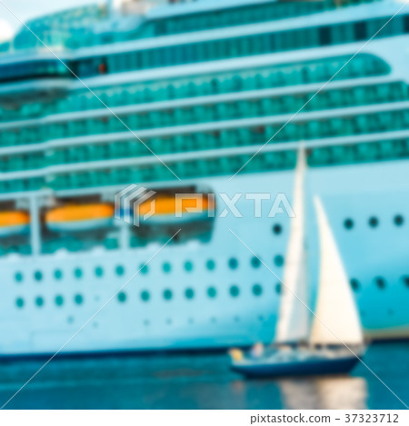Blue sailboat - blurred image Blue sailboat - blurred image 37323712