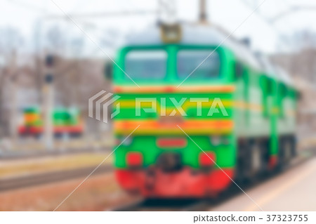 Cargo train - blurred image Cargo train - blurred image 37323755