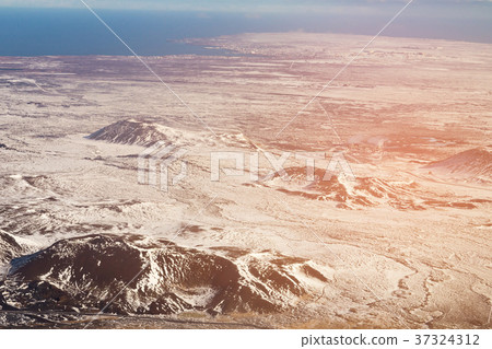 Aerial view Iceland winter season Aerial view Iceland winter season 37324312