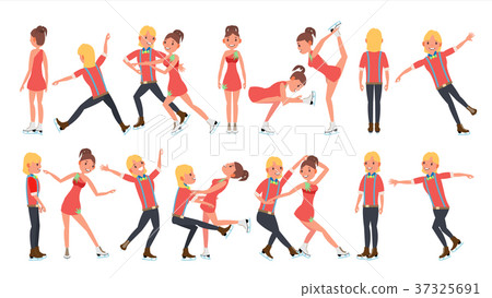 Pair Figure Skating Couple Boy And Girl Vector 37325691