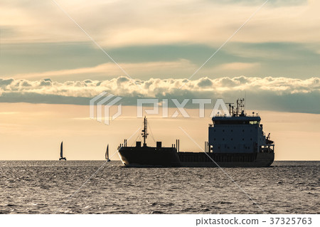 Black cargo ship Black cargo ship 37325763