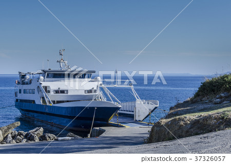 close-up of ferry moored in small port of Pessada 37326057