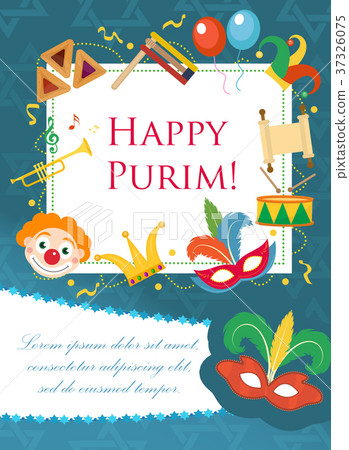 Purim carnival poster, invitation, flyer 37326075