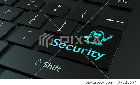 Spectre symbol in light blue on black keyboard Spectre symbol in light blue on black keyboard 37326554