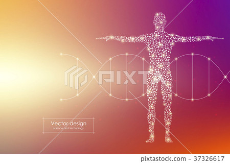 Vector human body with molecules DNA. Medicine 37326617