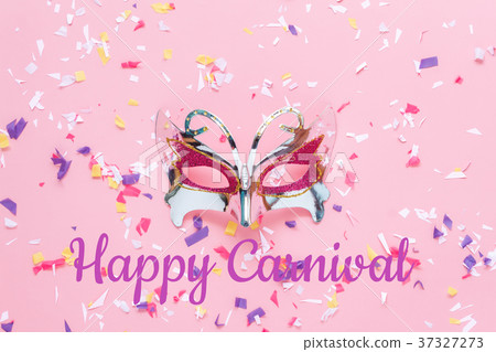 Table top view  carnival mask 37327273