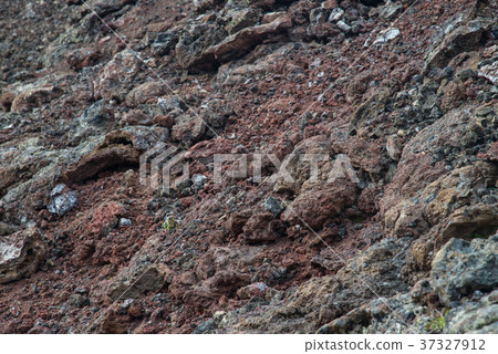 Frozen volcanic colrful red lava closeup texture 37327912