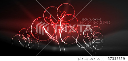 Vector neon glowing tree background 37332859