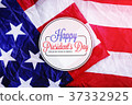 Happy President's Day Typography on USA Flag 37332925
